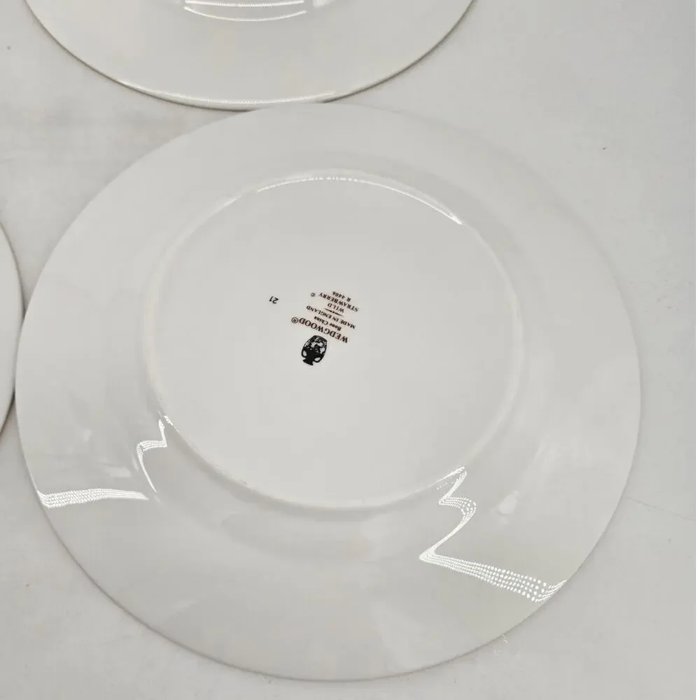 4 Wedgewood Wild Strawberry Bone China Salad Plates R4406 8